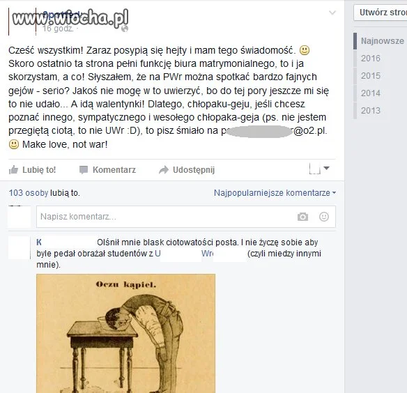 Ogłoszenie matrymonialne geja