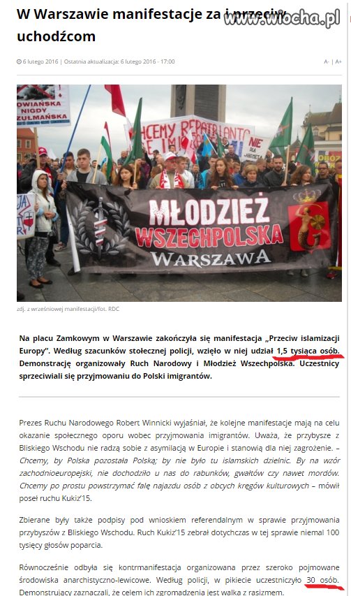 Ogromna "manifestacja" lewactwa.