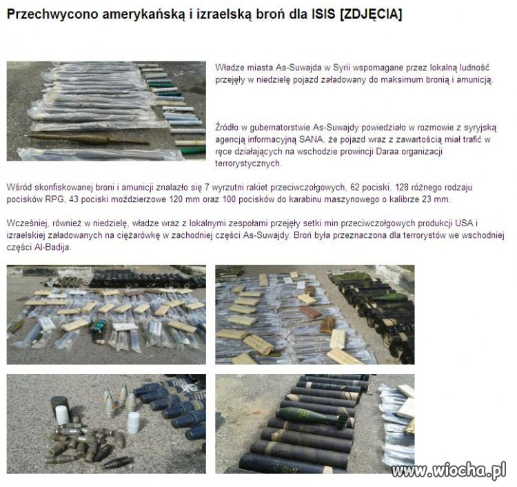 Amerykanie i Izrael dozbrajają ISIS ?
