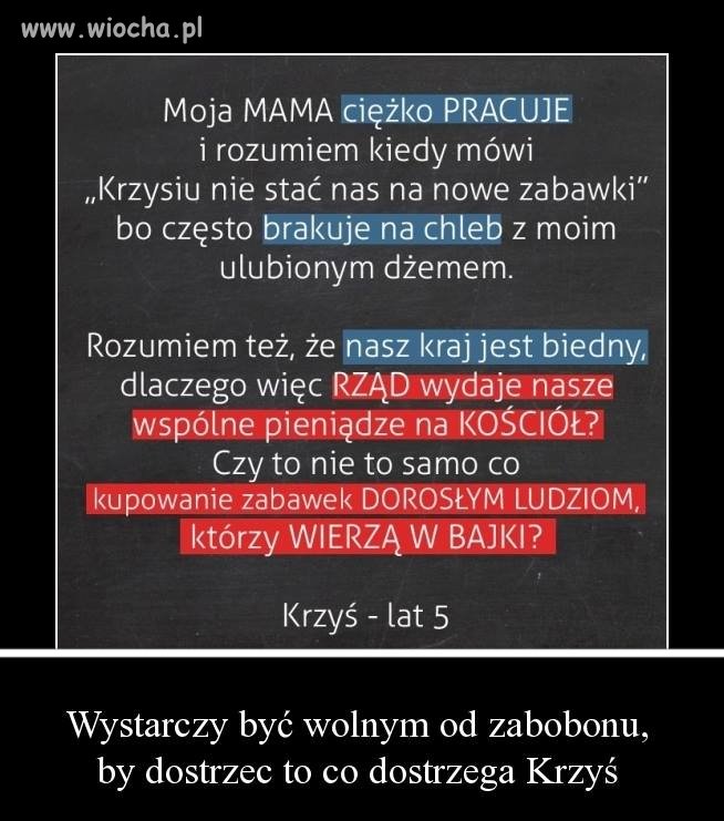 Kościół powinien utrzymywać się tylko i wyłącznie