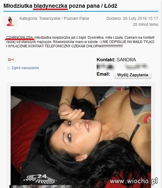 Czarnowłosa "blądyneczka"