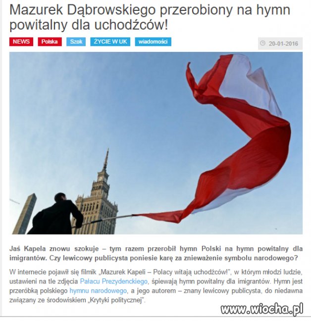 Profanacja hymnu polskiego