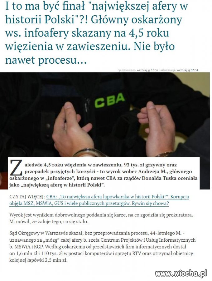 Biedaczek przyznał się i dostał 4,5  w zawiasach.