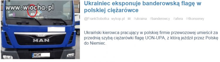 Flaga UON-UPA w polskiej ciężarowce! 