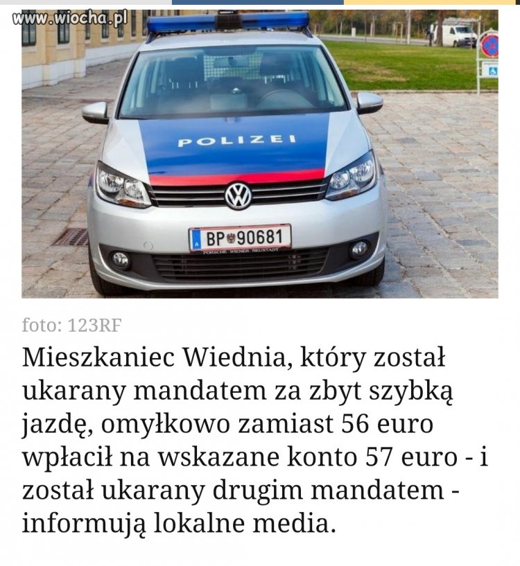 Dostał mandat za zapłacony mandat.