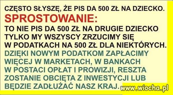 To Polacy a nie PIS da 500zł...
