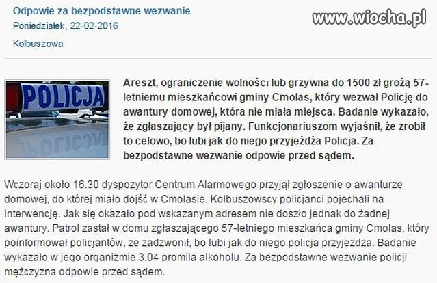 Wezwał do siebie patrol...