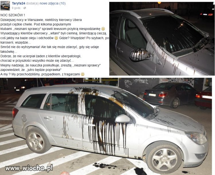 Taksówkarze oblali samochody udające taksówki 