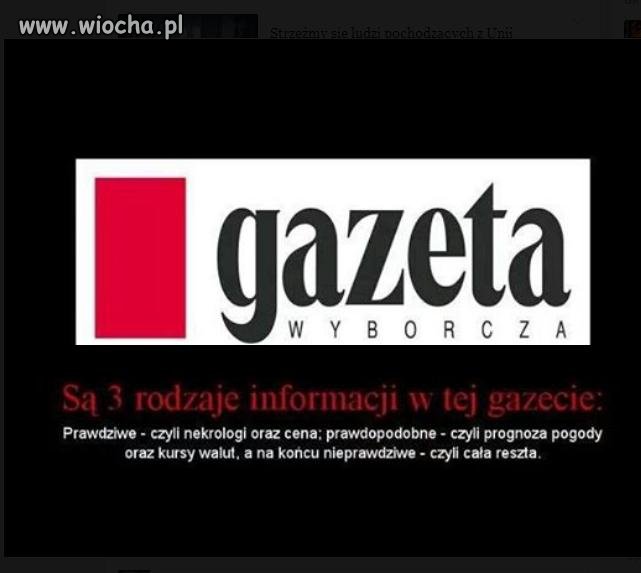 Są 3 rodzaje informacji w tej gazecie.
