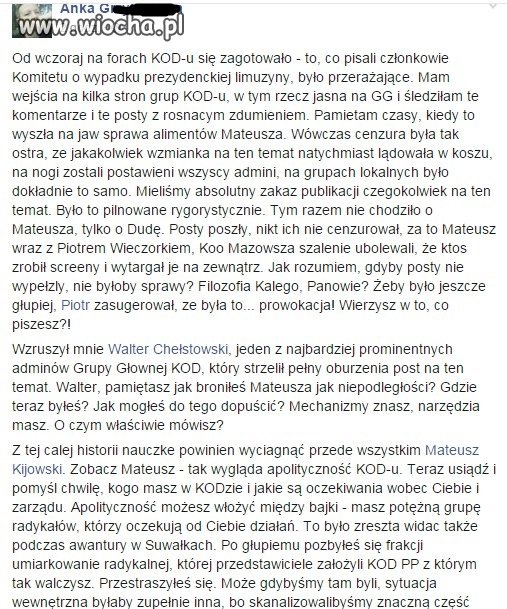 Adminka strony facebookowej KODu  