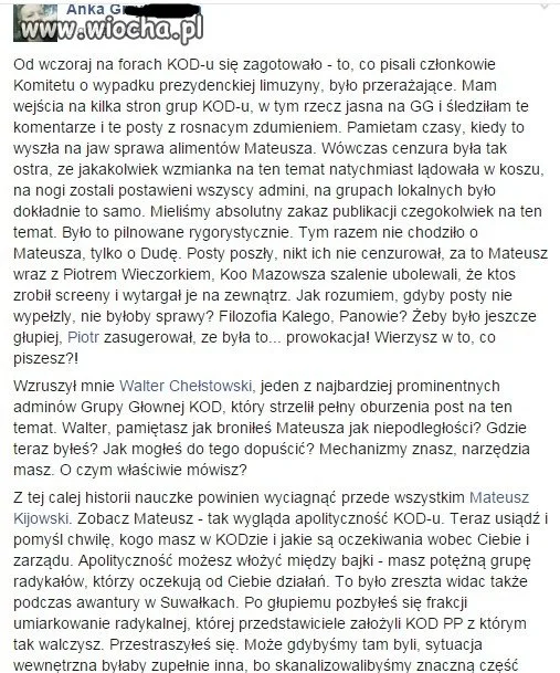 Adminka strony facebookowej KODu  