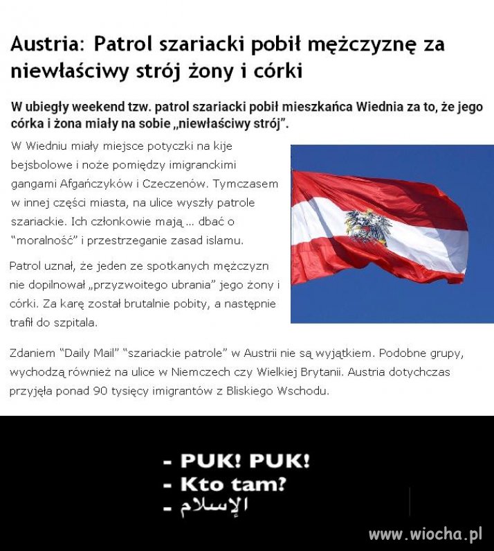 Nie były w burkach, więc mąż i ojciec dostał ostry