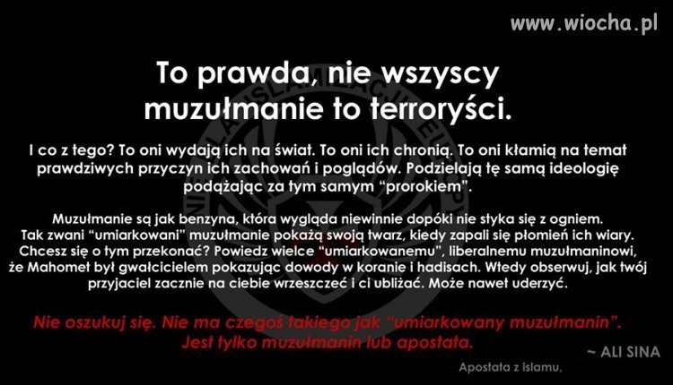 Prawdziwa twarz nawet "umiarkowanego"