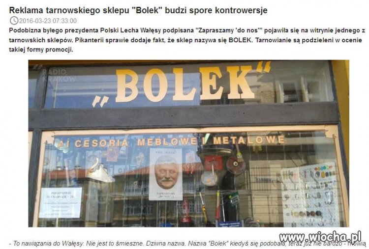 Reklama sklepu "Bolek"