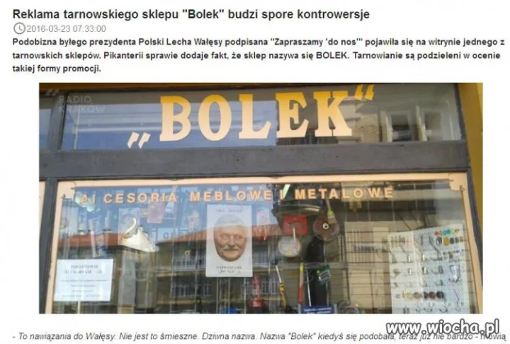 Reklama sklepu "Bolek"