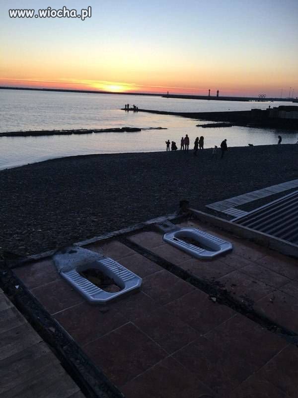 Turecki toalety przy plaży