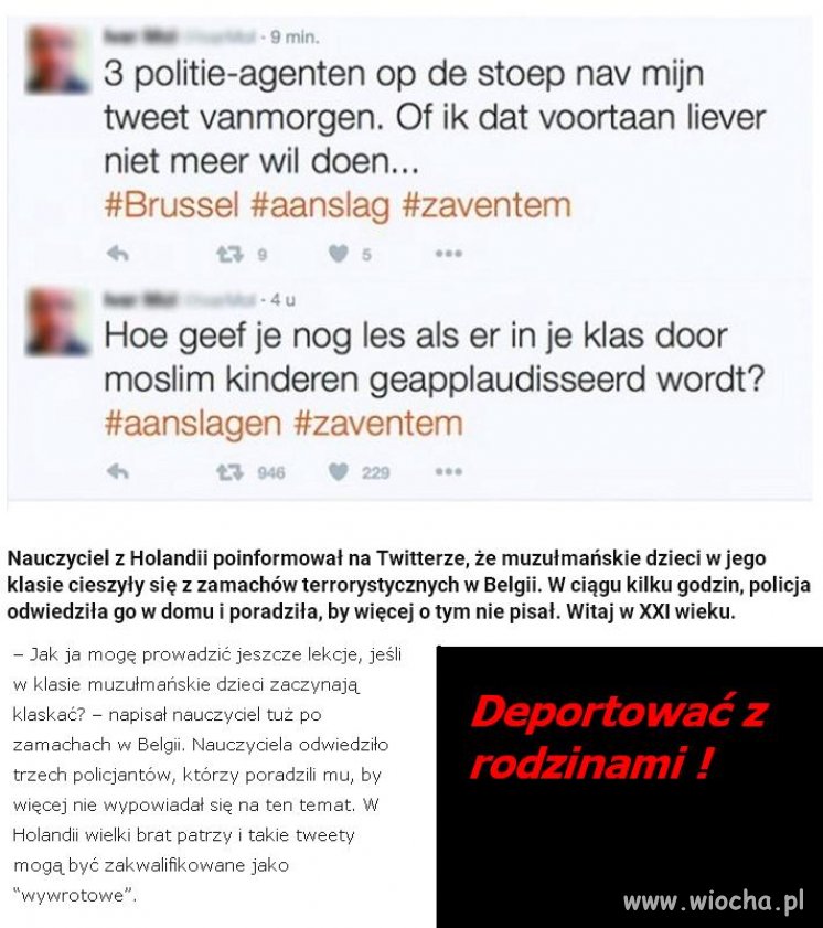 Dzieci biją brawo po informacji o zamachach ...