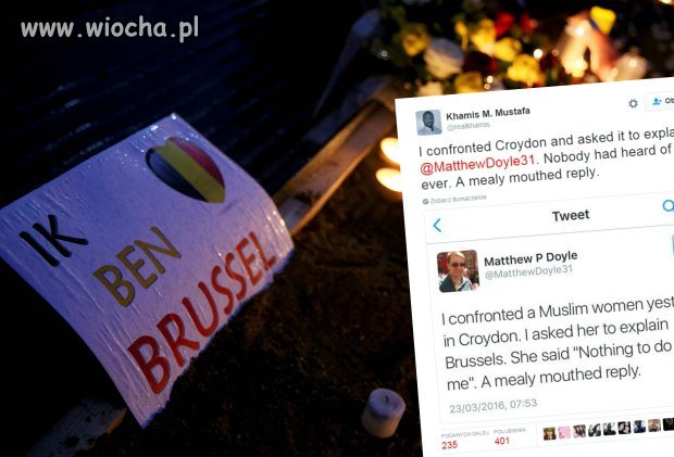 Zapytal muzulmanke co sadzi o Brukseli