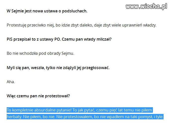 Fragment wywiadu Kijowskiego dla RP