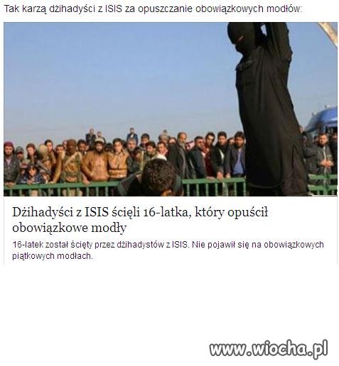 ścięty za opuszczenie obowiązkowych modłów. 