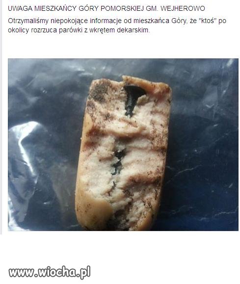 Znowu jakiś bydlak wkłada gwoździe do parówek