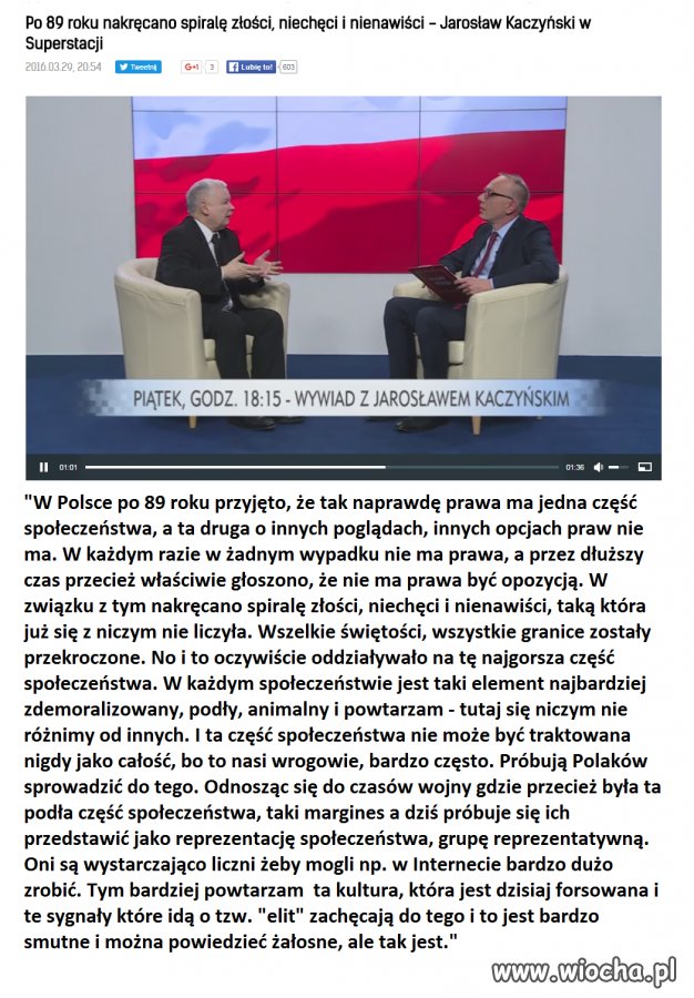 I żeby nie było on gardzi "elitami" 