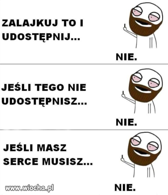Reakcja na facebooka.