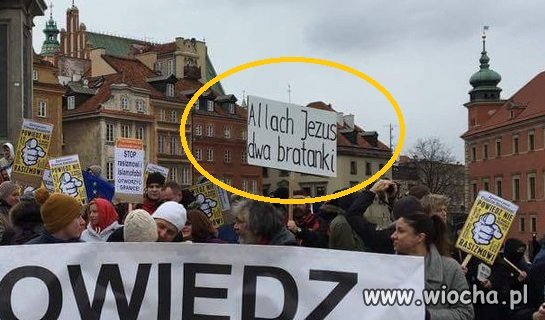 Wczorajszy pochód nauczycieli w obronie uchodzców.