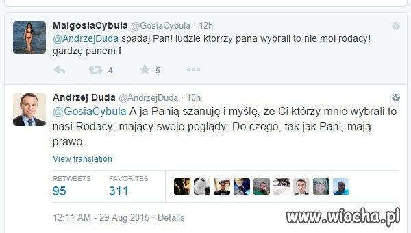 Kultura adwersarzy prezydenta...