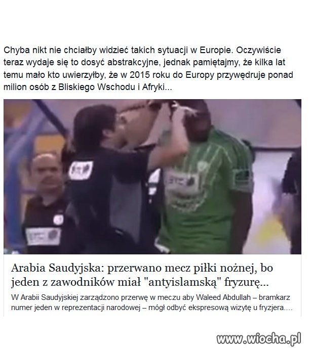 Przerwali mecz  bo zawodnik miał antyislamską