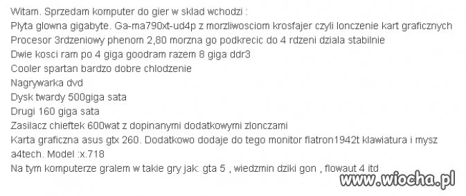 Oferta sprzedaży