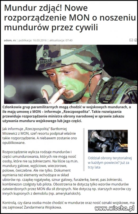 Czasy PRLu wracają!mi, zomowcy zajumali kurtkę moro