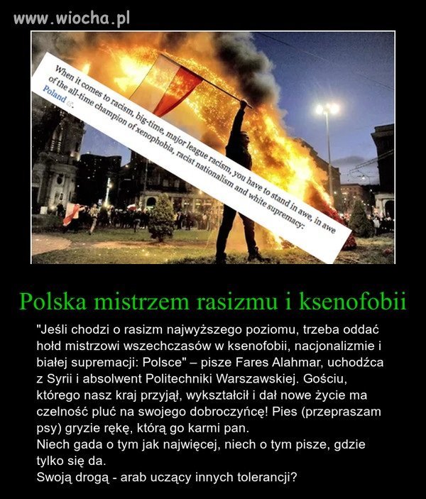 Nie podoba się w Polsce to wracaj do Syrii.
