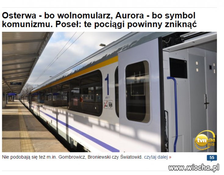 Złe nazwy pociągów wg Posła PiS ...