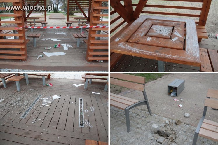 Park miejski. Wandalom i chamom