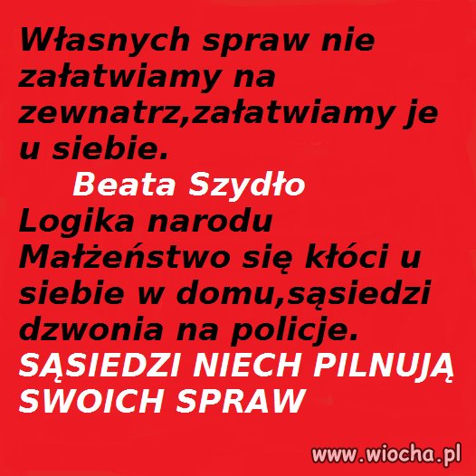 Logika ekipy rządzącej