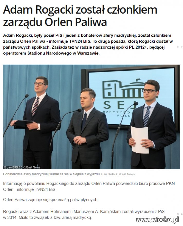 Złodziejaszki wydalone z PIS wracają do łask. 