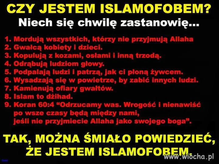 Jestem islamofobem 