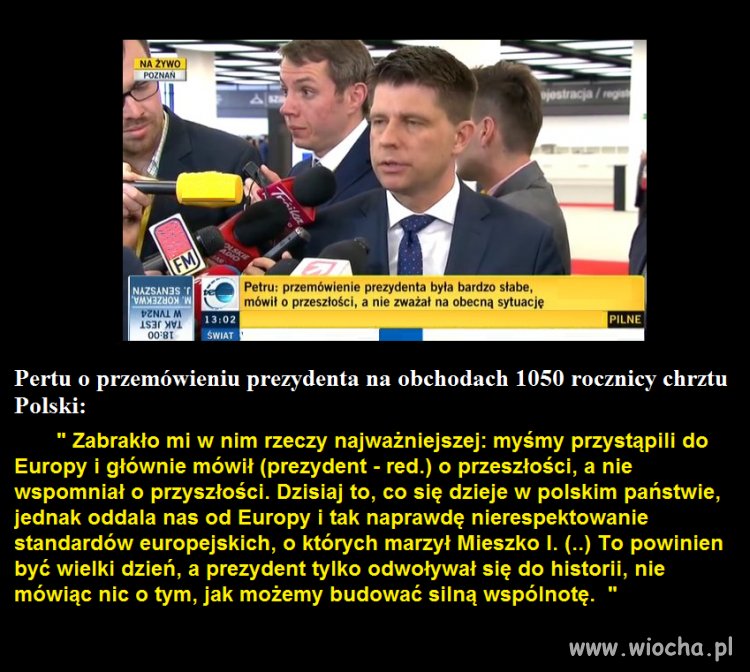 Ma pretensje że w rocznicę Chrztu mówi się o historii 