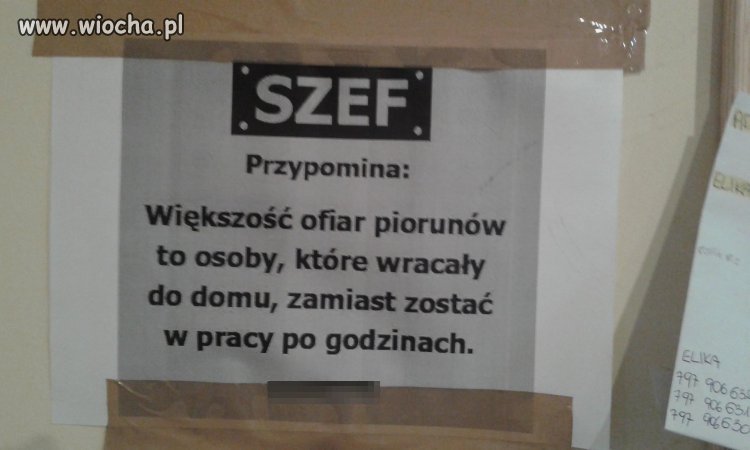 Szef przypomina 