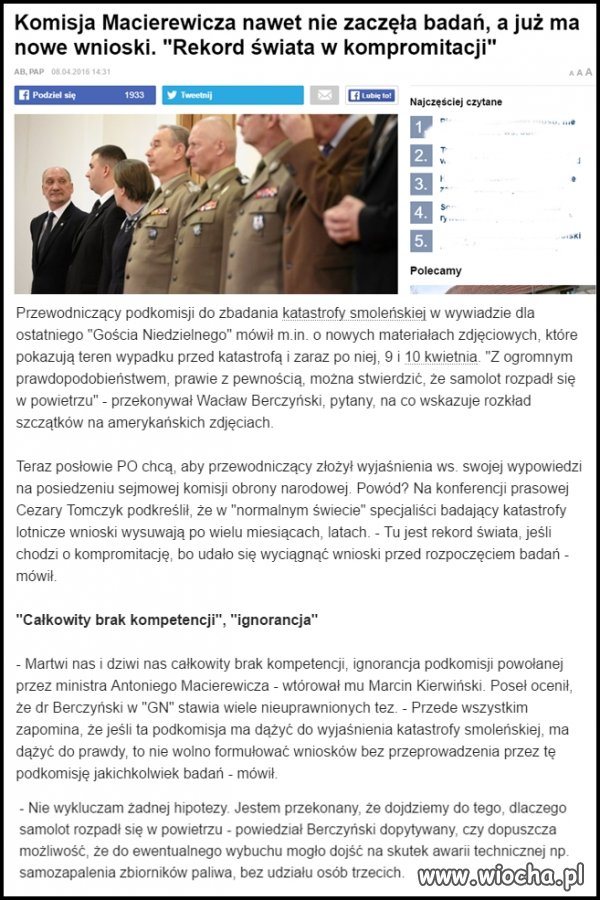 No to podkomisja w ten sposób potwierdza błąd pilotów