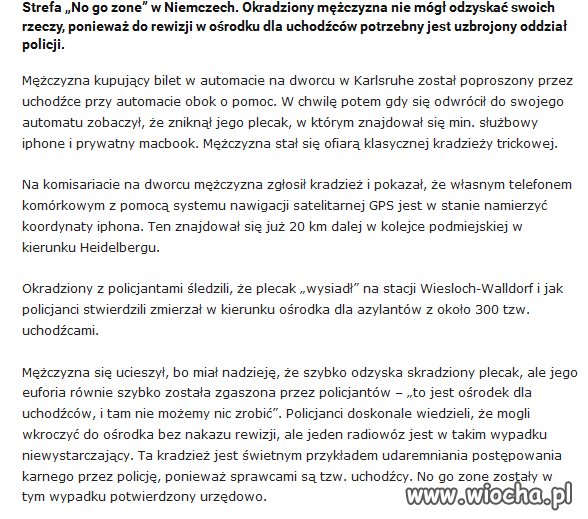 Nie ma stref "no go zone"