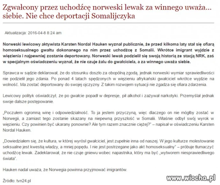Niesprawiedliwy świat według lewaka.