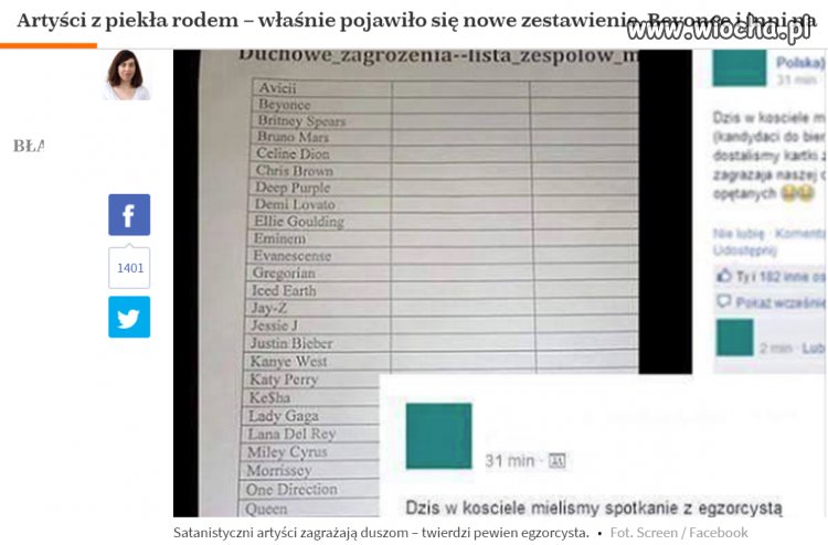 Egzorcysta wręczył listę satanistycznych zespołów 