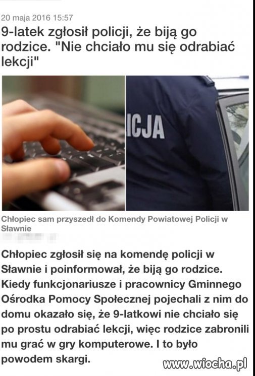 Nie chciało mu sie odrabiać lekcji