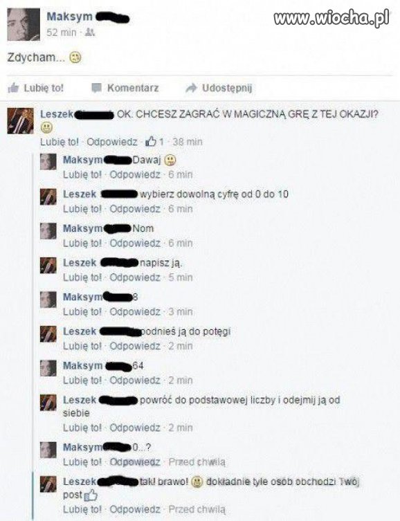 Facebookowa gra z Maksymem.