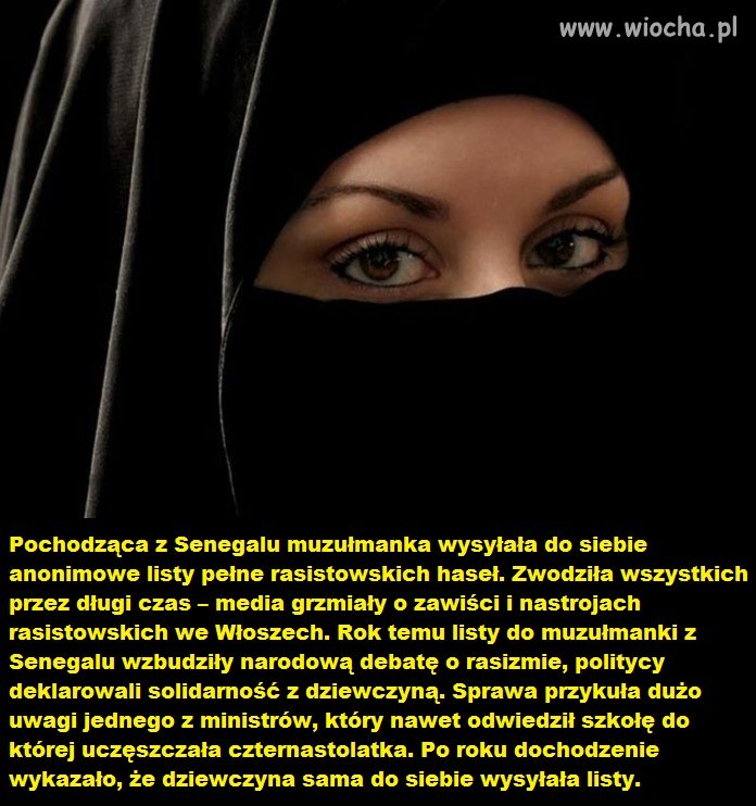 Muzułmanka przyłapana na wysyłaniu do siebie