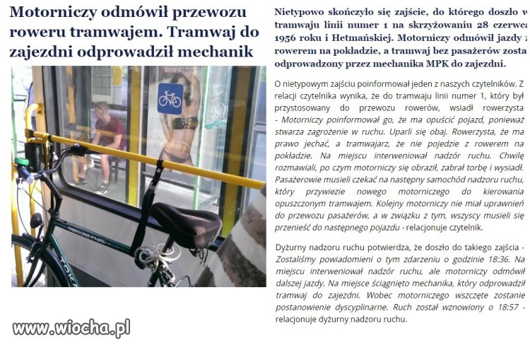 Motorniczy strzelił focha.