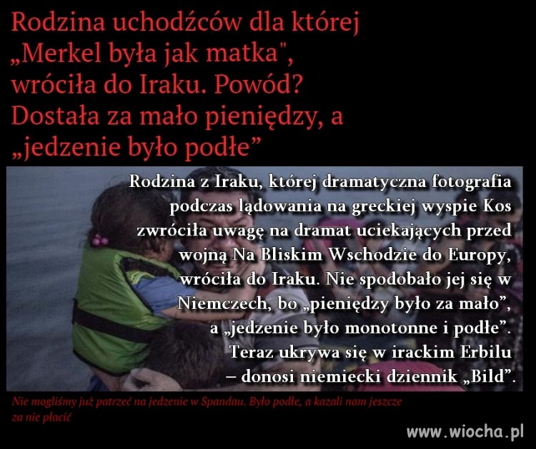 Rodzina uchodźców wróciła do Iraku 