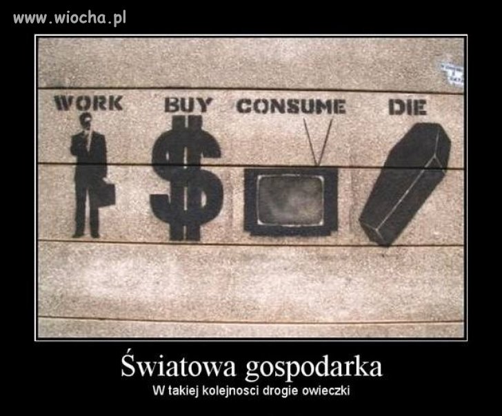 Pracuj, kupuj, konsumuj, umieraj. Taka kolejność.